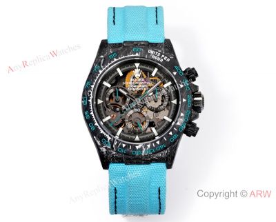 TW Factory Rolex Daytona TIffany Blue Band Black Carbon Fiber Case 40*12.4mm Dandong 4802 Movement Watch